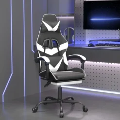 vidaXL Chaise de jeu pivotante et repose-pied Similicuir