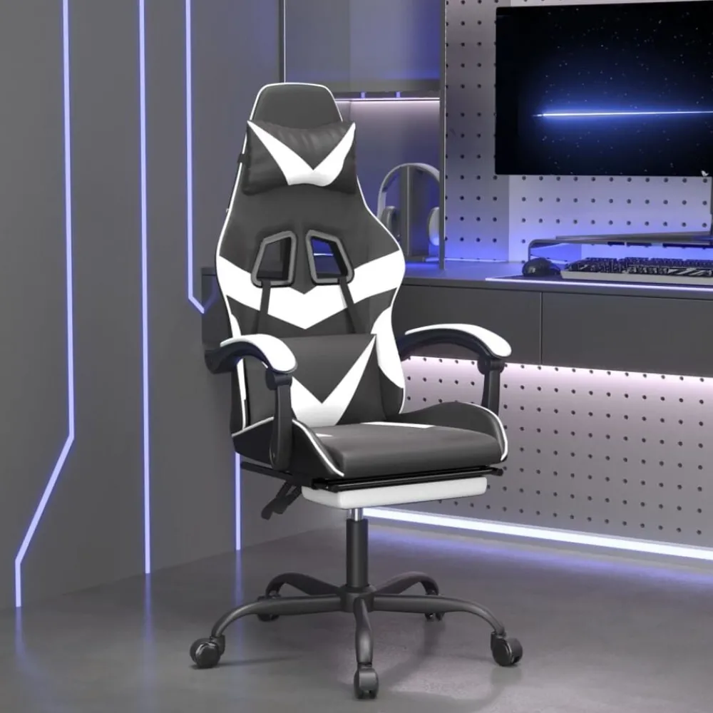 vidaXL Chaise de jeu pivotante et repose-pied Similicuir