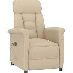 vidaXL Chaise de massage Crème 96,5 x 70,5 x 95 cm Microfibre