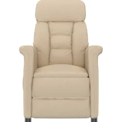 vidaXL Chaise de massage Crème 96,5 x 70,5 x 95 cm Microfibre