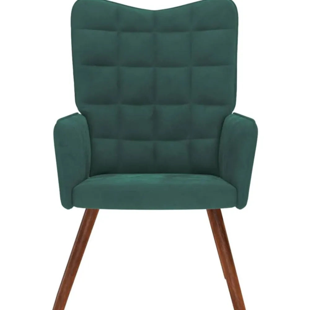 Fauteuils Et Chaises-vidaXL Chaise de relaxation Velours Vert foncé