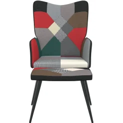 vidaXL Chaise de relaxation avec tabouret Patchwork Tissu