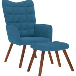 vidaXL Chaise de relaxation avec tabouret Velours
