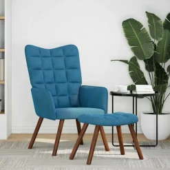 vidaXL Chaise de relaxation avec tabouret Velours