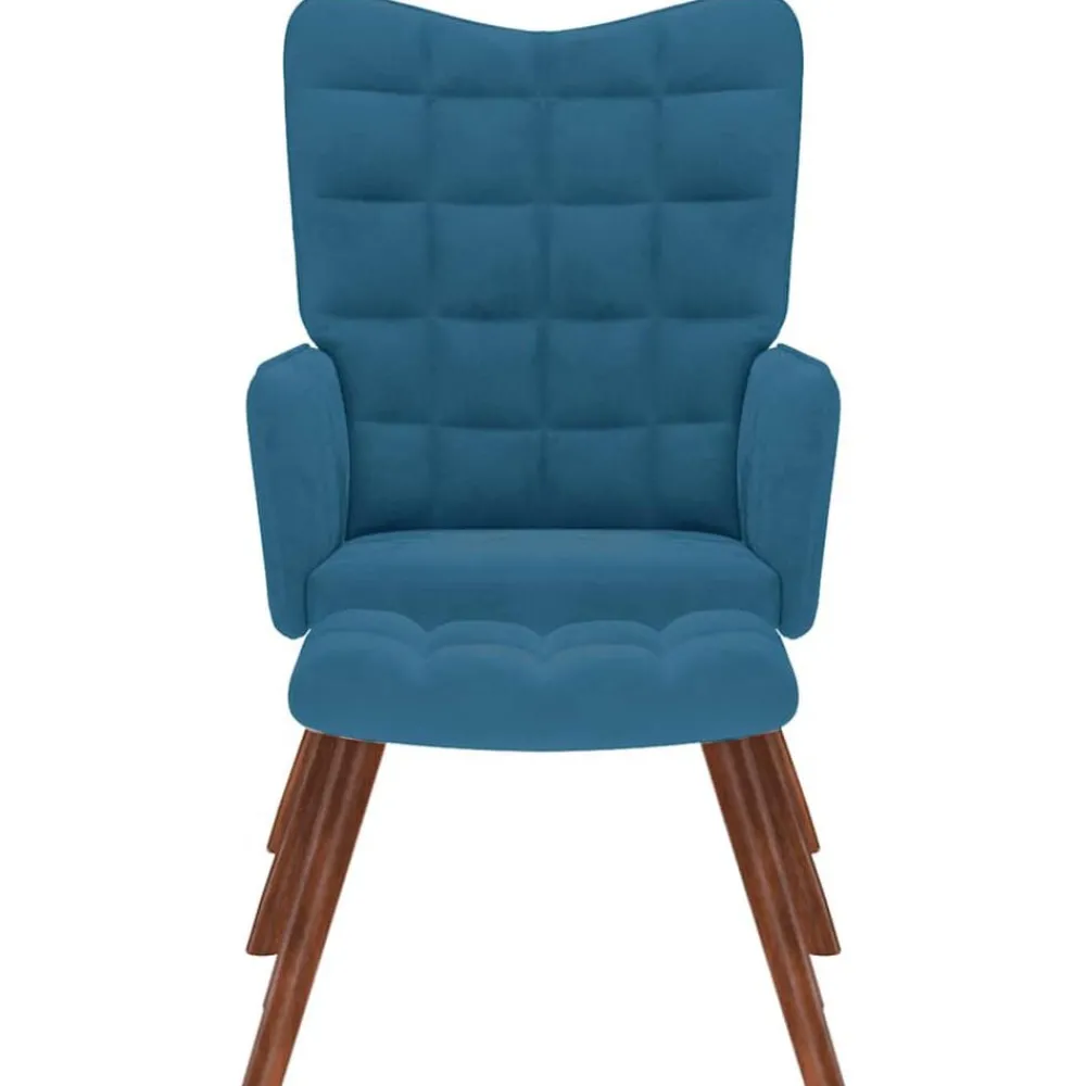 vidaXL Chaise de relaxation avec tabouret Velours