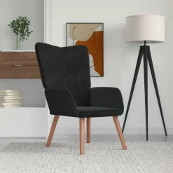 Fauteuils Et Chaises-vidaXL Chaise de relaxation Velours Noir