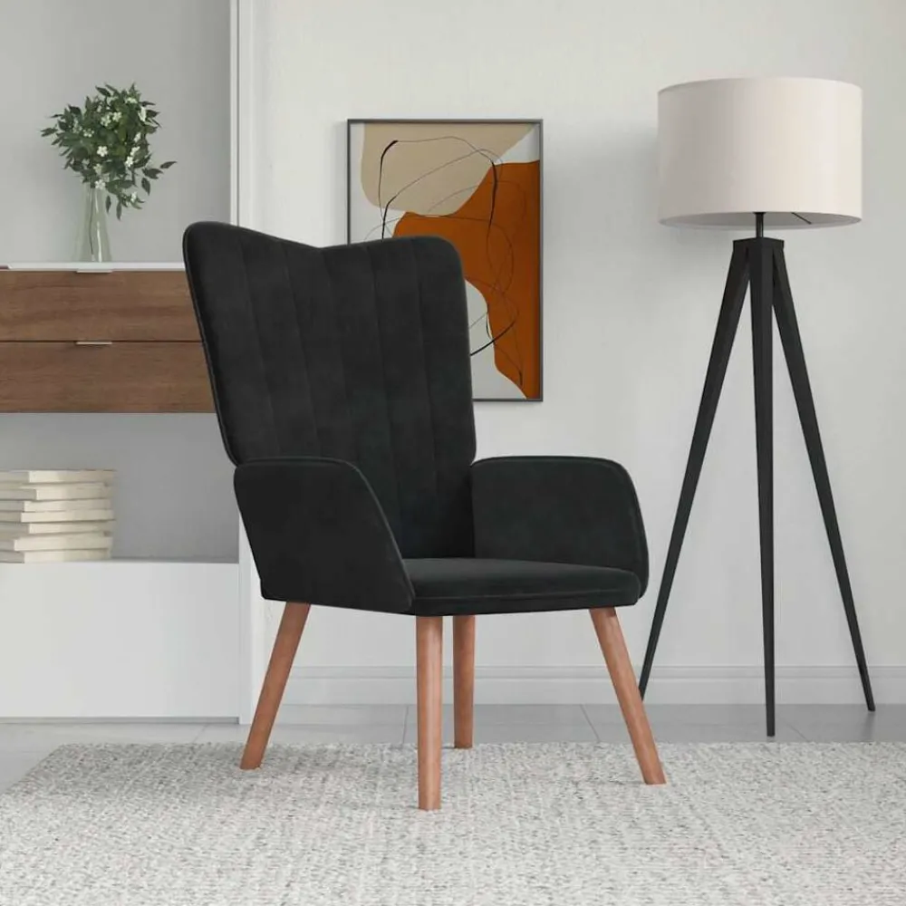 Fauteuils Et Chaises-vidaXL Chaise de relaxation Velours Noir