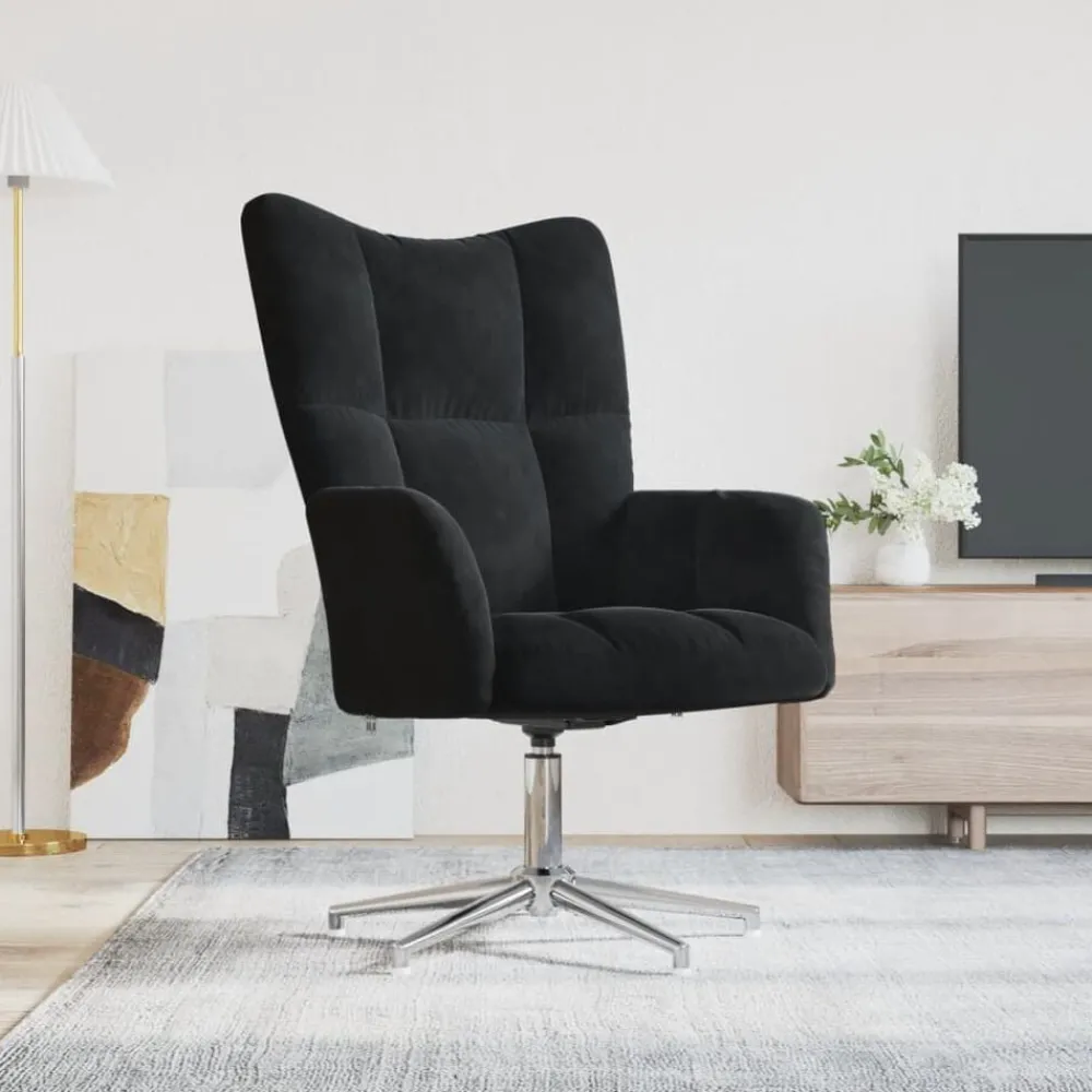 Fauteuils Et Chaises-vidaXL Chaise de relaxation Velours Noir