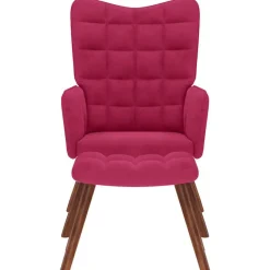 Fauteuils Et Chaises-vidaXL Chaise de relaxation avec tabouret Bordeaux Velours Rouge bordeaux