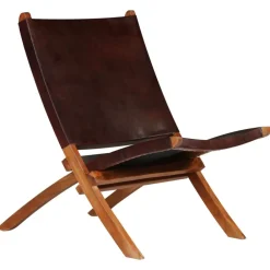 vidaXL Chaise de relaxation pliable Cuir véritable