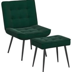 vidaXL Chaise de relaxation avec tabouret Velours