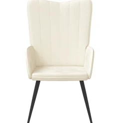 Fauteuils Et Chaises-vidaXL Chaise de relaxation Blanc crème Velours Blanc crème