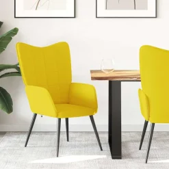 Fauteuils Et Chaises-vidaXL Chaise de relaxation Tissu jaune moutarde