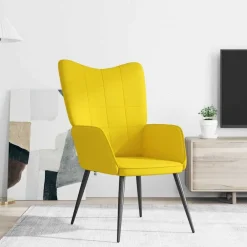 Fauteuils Et Chaises-vidaXL Chaise de relaxation Tissu jaune moutarde