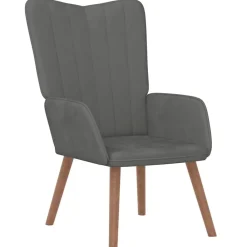 Fauteuils Et Chaises-vidaXL Chaise de relaxation Velours Gris foncé