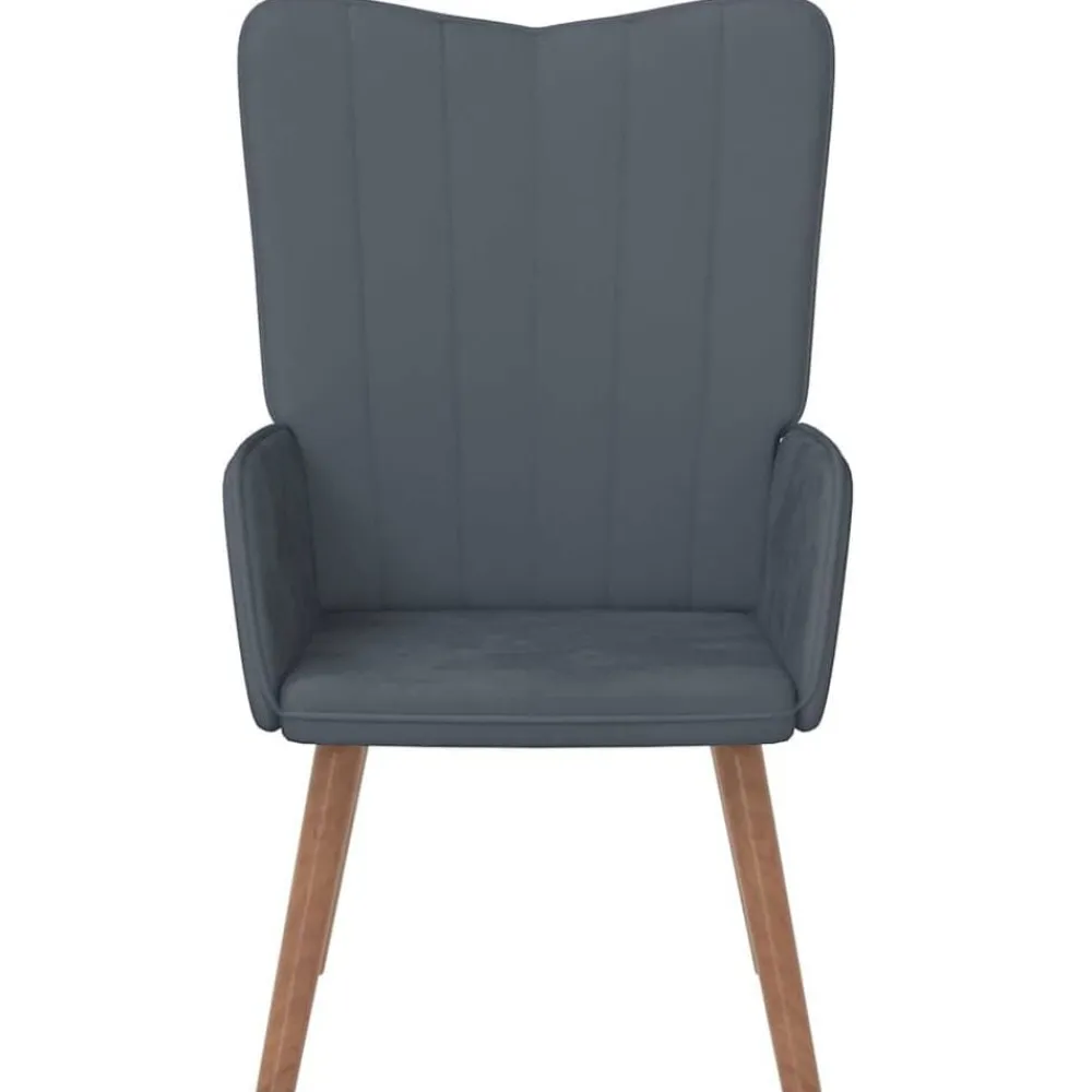 Fauteuils Et Chaises-vidaXL Chaise de relaxation Velours Gris foncé