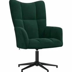 Fauteuils Et Chaises-vidaXL Chaise de relaxation Velours Vert foncé
