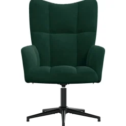 Fauteuils Et Chaises-vidaXL Chaise de relaxation Velours Vert foncé