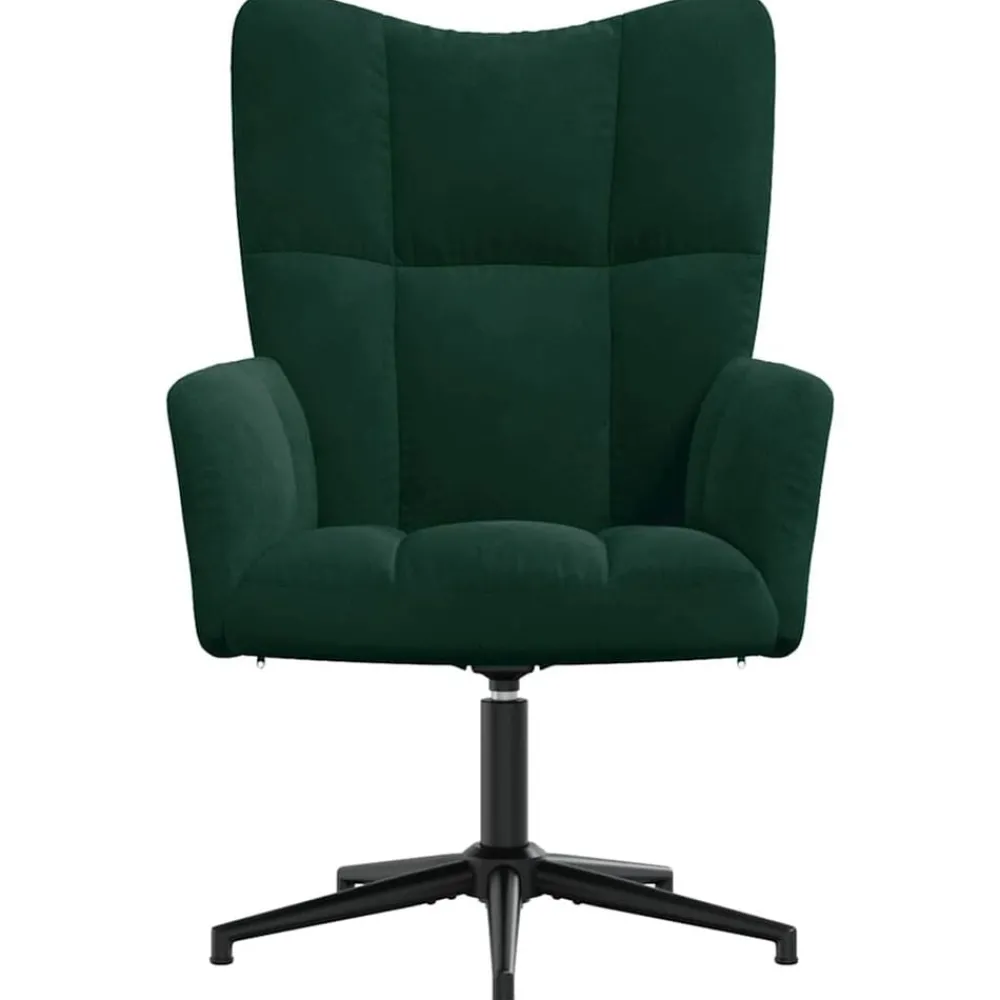 Fauteuils Et Chaises-vidaXL Chaise de relaxation Velours Vert foncé