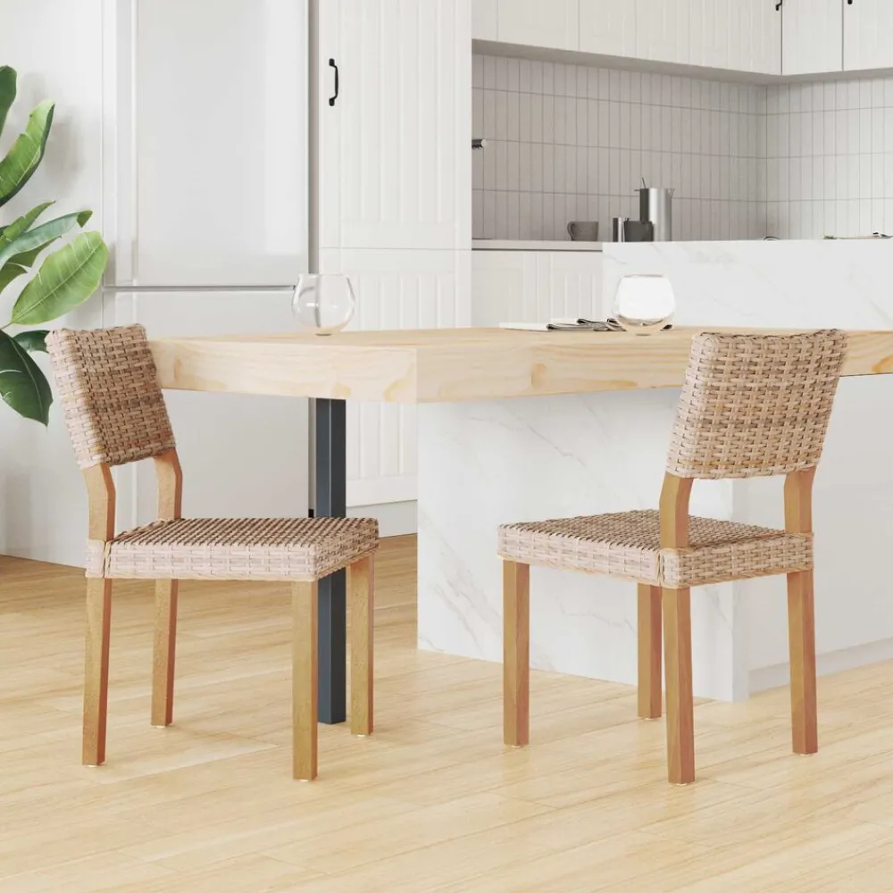 Fauteuils Et Chaises-vidaXL Chaise de salle à manger 2 pcs 46 x 55 x 84 cm Naturel