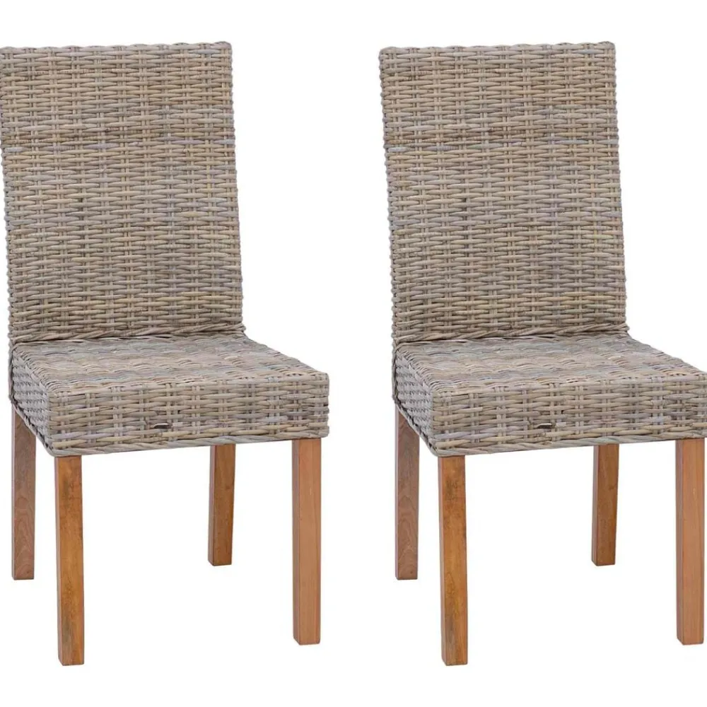 Fauteuils Et Chaises-vidaXL Chaise de salle à manger 2 pcs Kubu 45 x 54 x 93 cm Gris