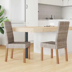 Fauteuils Et Chaises-vidaXL Chaise de salle à manger 2 pcs Kubu 45 x 54 x 93 cm Gris