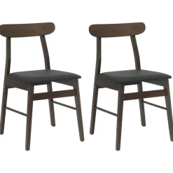 Fauteuils Et Chaises-vidaXL Chaise de salle à manger 2 pcs Marron foncé et Noir Marron clair et noir