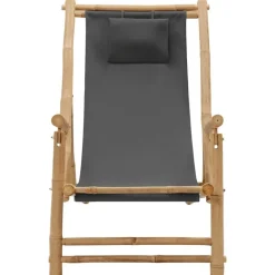 vidaXL Chaise de terrasse Bambou et toile