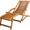 vidaXL Chaise de terrasse avec repose-pied Bois d'acacia solide