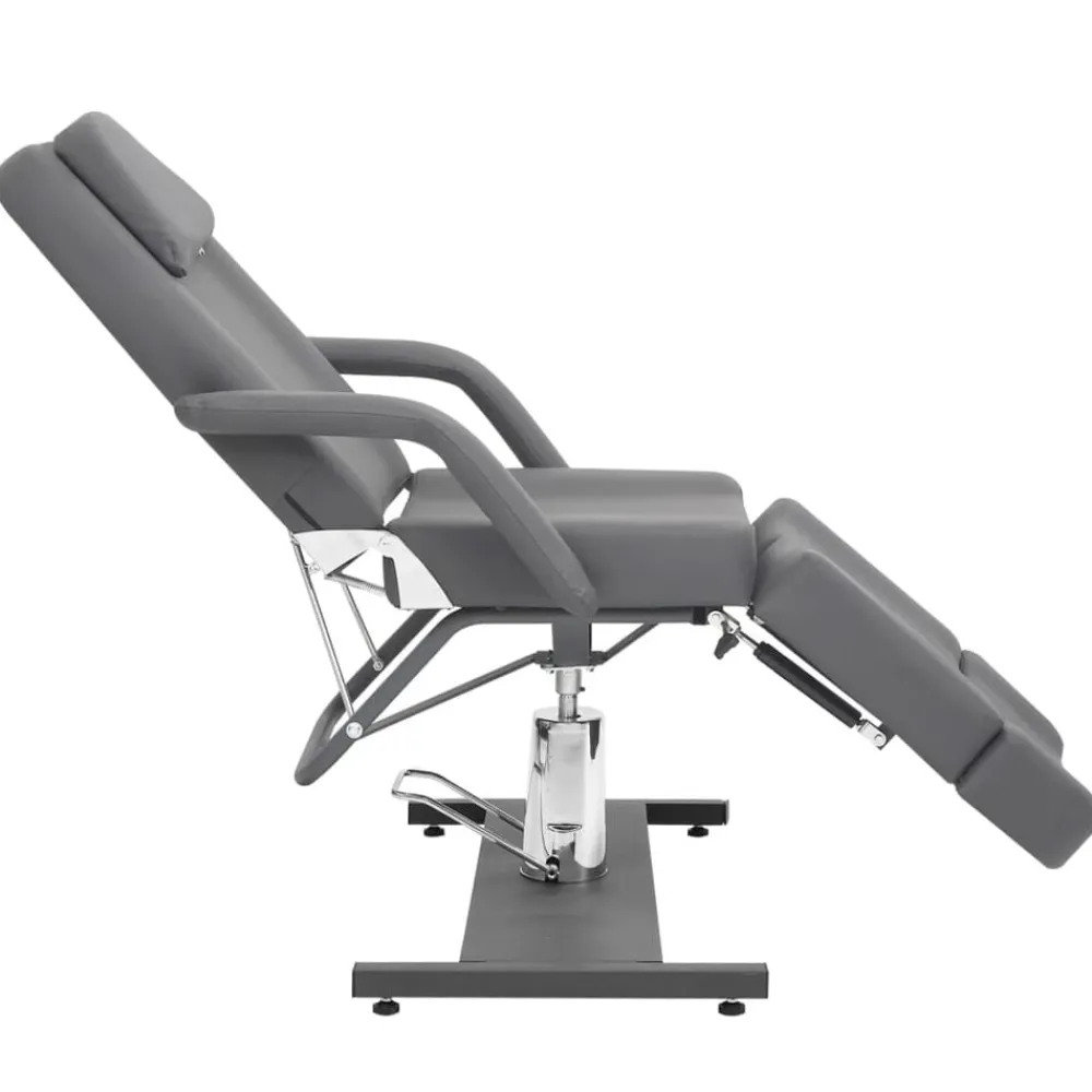 Santé & Beauté-vidaXL Chaise de traitement de beauté Similicuir 180x62x78 cm Gris