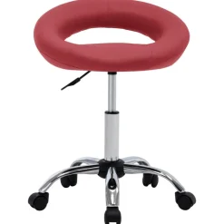 Meubles De Bureau-vidaXL Chaise de travail roulante Similicuir Rouge bordeaux