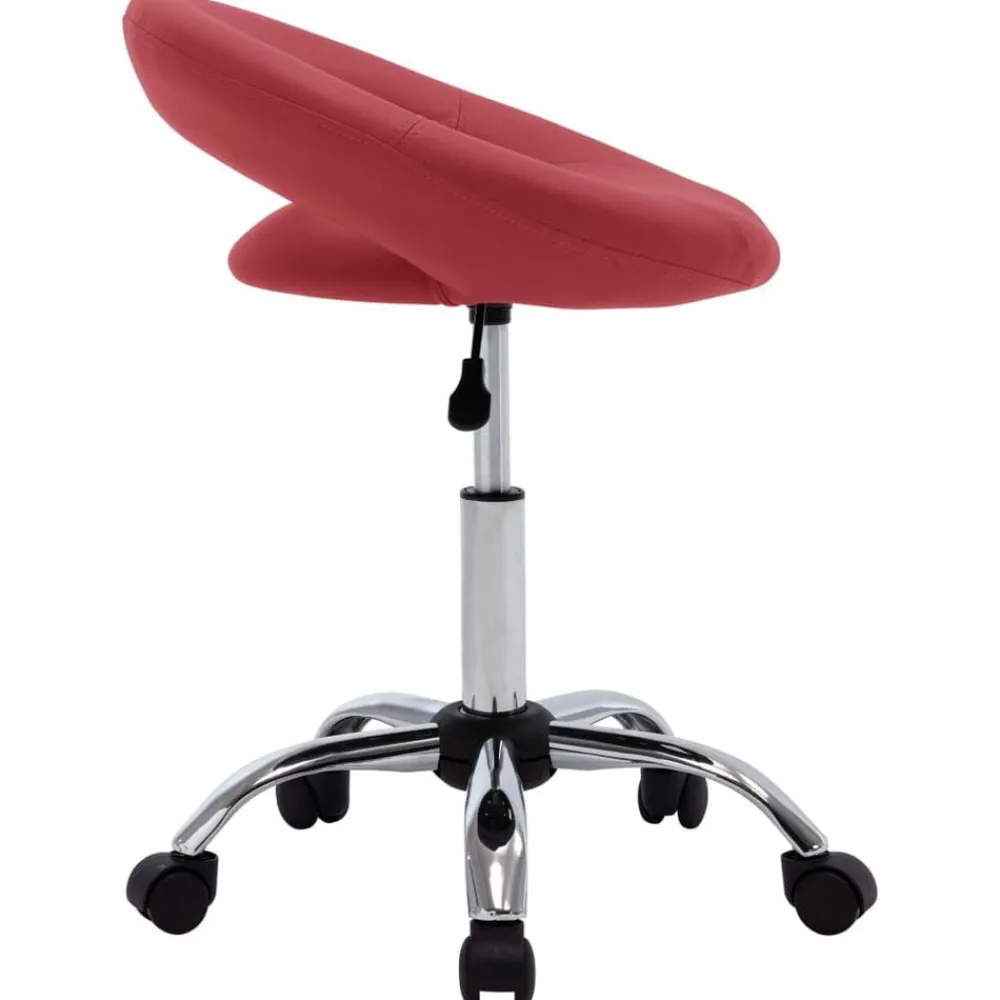 Meubles De Bureau-vidaXL Chaise de travail roulante Similicuir Rouge bordeaux