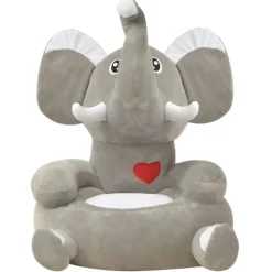 vidaXL Chaise en peluche pour enfants Éléphant gris