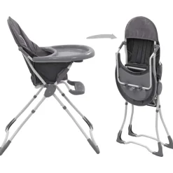 Mobilier Pour Bébés & Tout-Petits-vidaXL Chaise haute pour bébé et blanc Gris