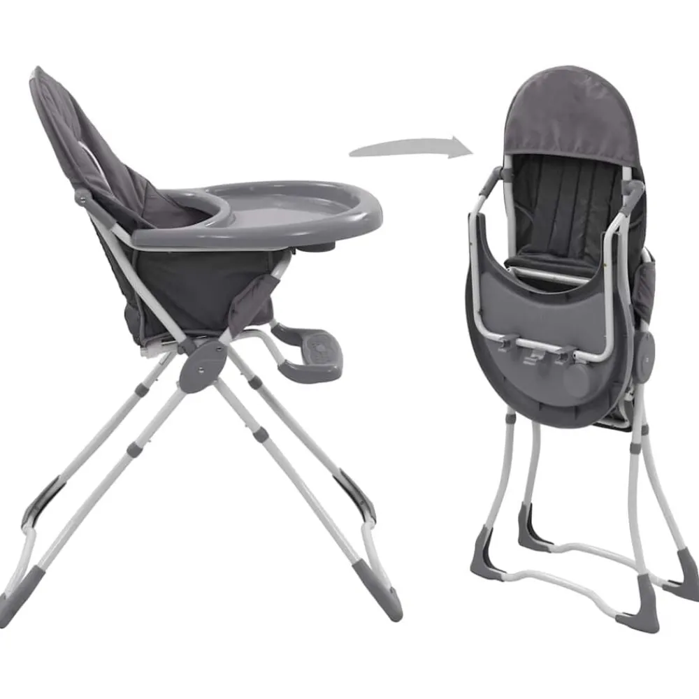 Mobilier Pour Bébés & Tout-Petits-vidaXL Chaise haute pour bébé et blanc Gris