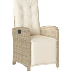 Mobilier De Jardin-vidaXL Chaise inclinable de jardin et repose-pied résine tressée Beige