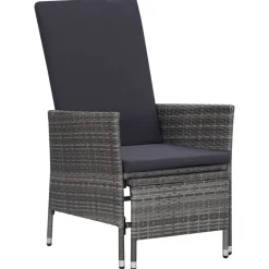 vidaXL Chaise inclinable de jardin avec coussins Résine tressée