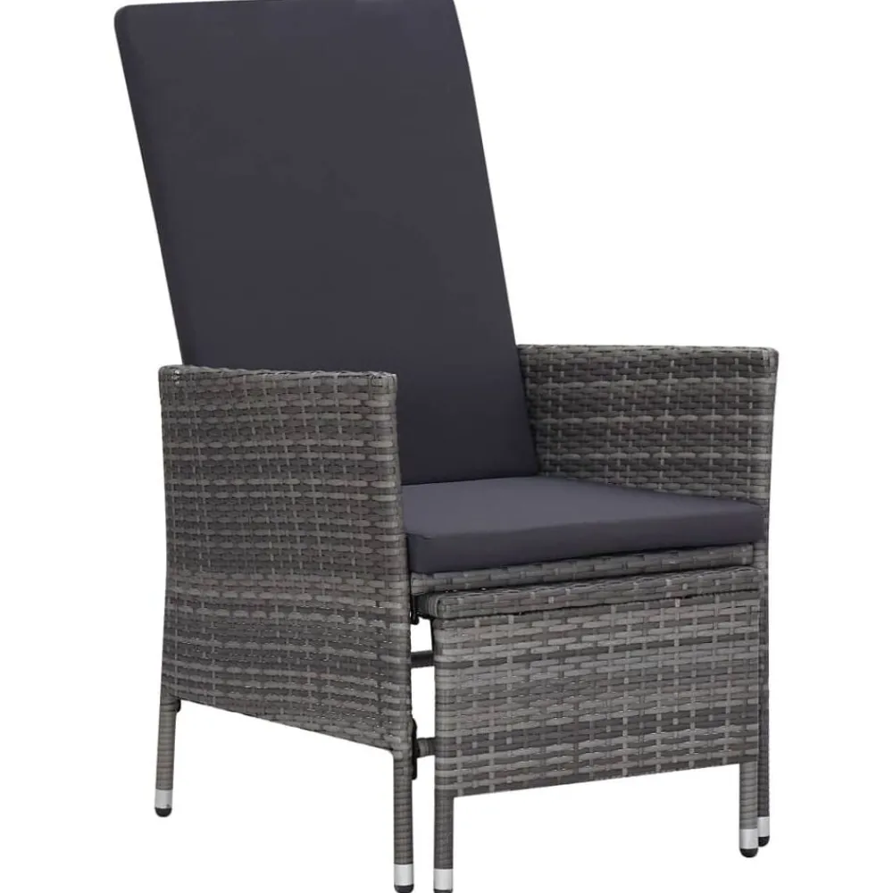 vidaXL Chaise inclinable de jardin avec coussins Résine tressée