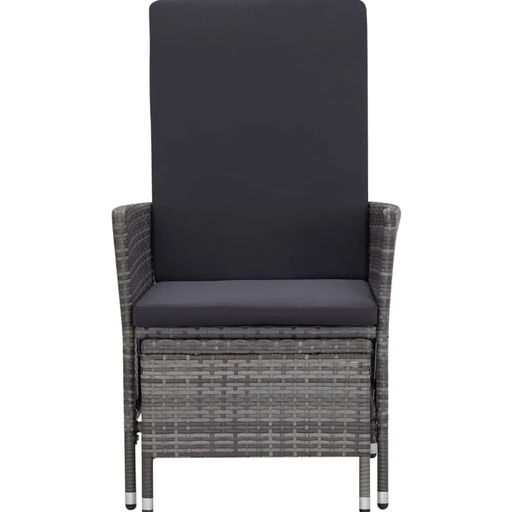 vidaXL Chaise inclinable de jardin avec coussins Résine tressée