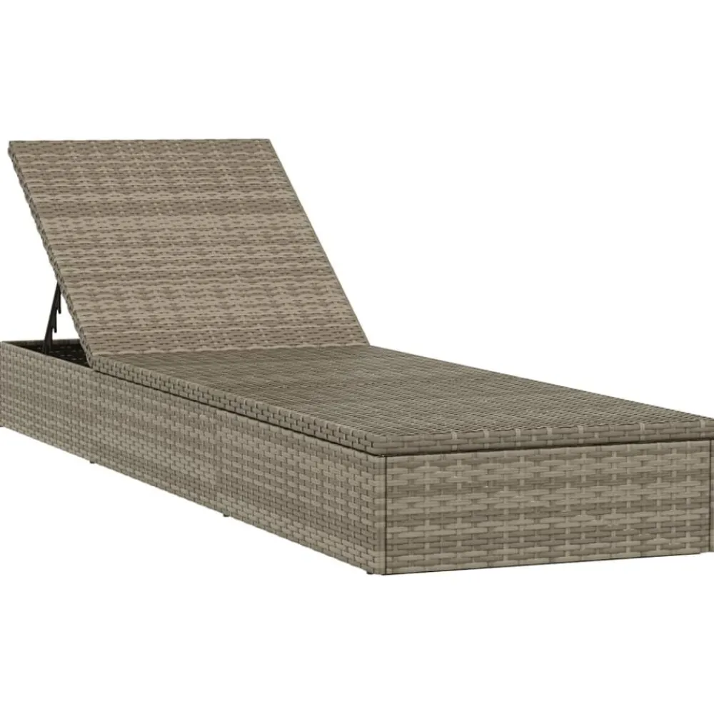vidaXL Chaise longue 1 pc avec coussin 201x55x62cm résine tressée