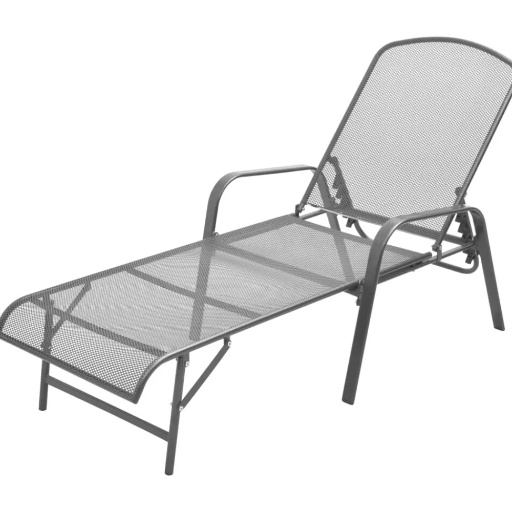 Mobilier De Jardin-vidaXL Chaise longue acier anthracite