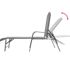 Mobilier De Jardin-vidaXL Chaise longue acier anthracite