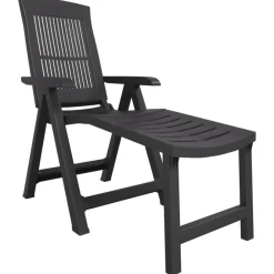 Mobilier De Jardin-vidaXL Chaise longue plastique Anthracite