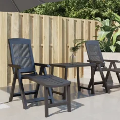 Mobilier De Jardin-vidaXL Chaise longue plastique Anthracite