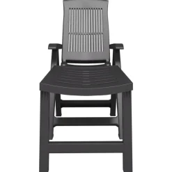 Mobilier De Jardin-vidaXL Chaise longue plastique Anthracite