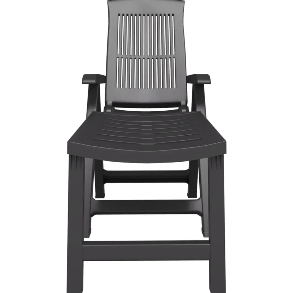 Mobilier De Jardin-vidaXL Chaise longue plastique Anthracite