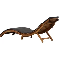 Mobilier De Jardin-vidaXL Chaise longue avec coussin Bois d'acacia solide Gris foncé