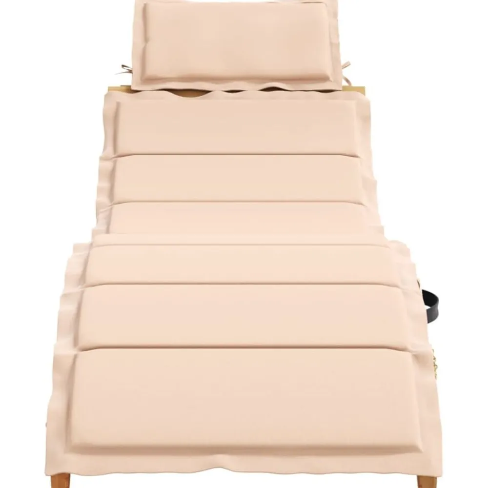 Mobilier De Jardin-vidaXL Chaise longue avec coussin bois d'acacia solide Beige