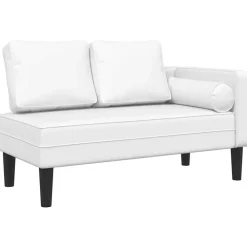 vidaXL Chaise longue avec coussins similicuir