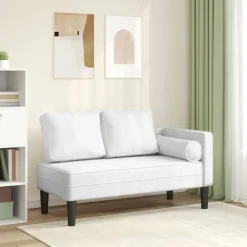 vidaXL Chaise longue avec coussins similicuir